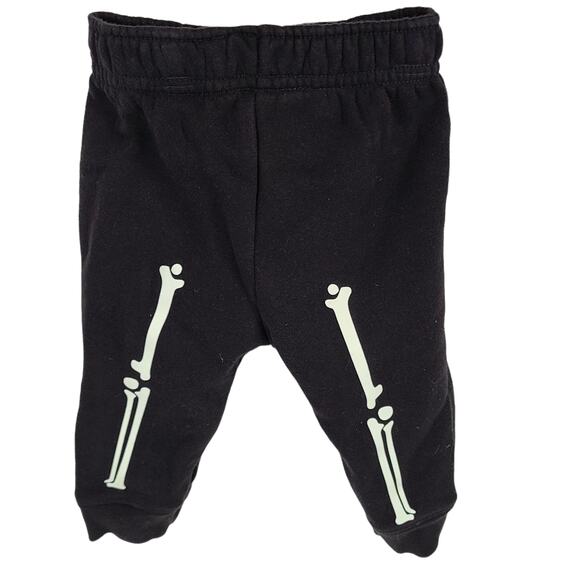 Garanimals black glow in the dark skeleton tee shirt sweatpants 6-9 months - Picture 4 of 11